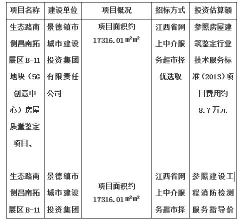 生態(tài)路南側(cè)昌南拓展區(qū)B-11地塊（5G創(chuàng)意中心）房屋質(zhì)量鑒定項(xiàng)目、生態(tài)路南側(cè)昌南拓展區(qū)B-11地塊（5G創(chuàng)意中心）消防安全評(píng)估項(xiàng)目計(jì)劃公告